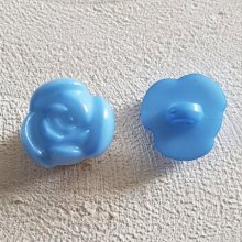 Fancy buttons, children, babies Flower pattern N°01-06 Medium blue