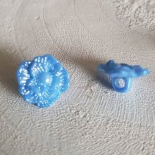 Fancy buttons, children, babies Flower pattern N°02-01 Blue