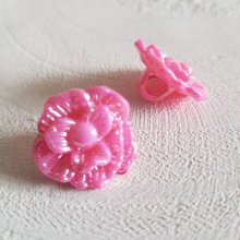 Fancy buttons, children, babies Flower pattern N°02-06 Pink