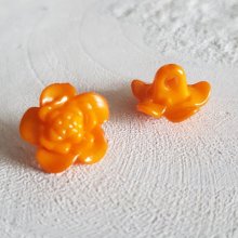 Fancy buttons, children, babies Flower pattern N°03-05 Orange