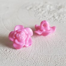 Fancy buttons, children, babies Flower pattern N°03-06 Pink