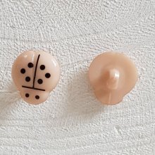 Fancy buttons, children, babies Ladybird pattern N°01-02 Beige