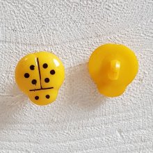 Fancy buttons, children, babies Ladybird pattern N°01-03 Dark yellow