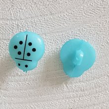 Fancy buttons, children, babies Ladybird pattern N°01-06 Light blue