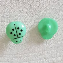 Fancy buttons, children, babies Ladybird pattern N°01-08 Pastel green