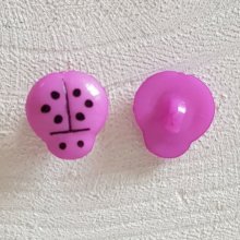 Fancy buttons, children, babies Ladybird pattern N°01-11 Purple