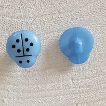 Fancy buttons, children, babies Ladybird pattern N°01-12 Sky blue