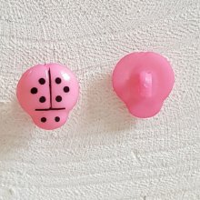 Fancy buttons, children, babies Ladybird pattern N°01-13 Pink