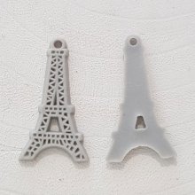 Grey resin Eiffel Tower pendant charm