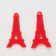 Red resin Eiffel Tower pendant charm