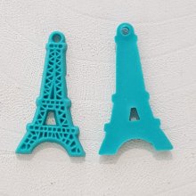 Turquoise resin Eiffel Tower pendant charm