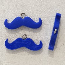 Charm pendant Moustache N°01 Blue
