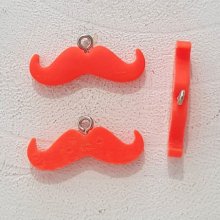 Pendant Moustache N°12 Orange fluo