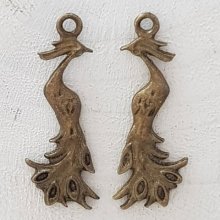 Peacock Charm in bronze metal-03 Peacock Pendant 