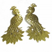 Peacock Charm in bronze metal-04 Peacock Pendant 