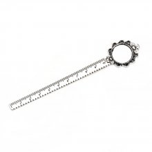 3 bookmarks ruler cabochon 20 mm N°02 Aged Silver