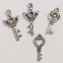Key Charm N°34 Silver lot of 4 pieces