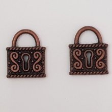 Charm padlock lock N°01 Copper