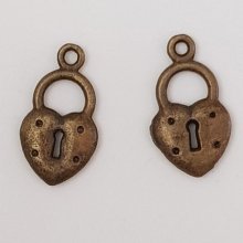 Charm padlock lock N°08 Bronze