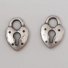 Charm padlock lock N°12 Silver