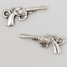 Charm revolver pistol N°01 Silver x 10 pieces