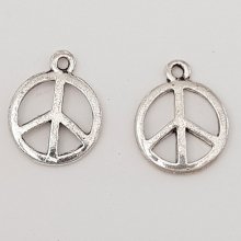 Peace &amp; Love Charm N°03 Silver x 10 pieces