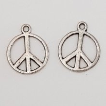 Peace &amp; Love Charm N°04 Silver x 10 pieces