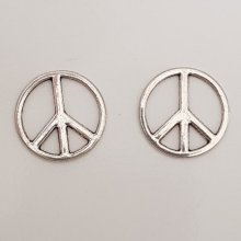 Peace &amp; Love Charm N°06 Silver x 10 pieces