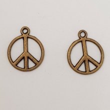 Peace & Love Charm N°07 Bronze x 10 pieces.