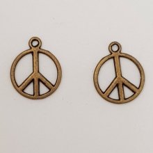 Peace &amp; Love Charm N°07 Bronze x 10 pieces.