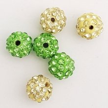 Resin bead strass 10 mm shamballa style N°12 x 7 pieces