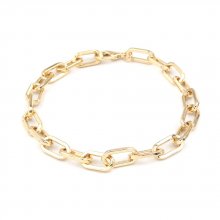 16K gold plated oval mesh bracelet 22 cm N°03