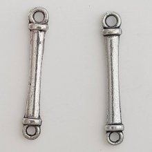 Charm Bar 2 rings N°05 Silver