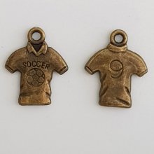 Soccer Shirt Charm Sport Ball Bronze