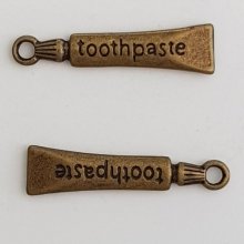 Toothpaste Tube Bronze Charm