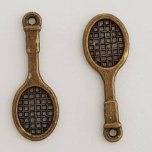 Charm Tennis Racket Sport N°04 Bronze