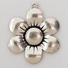 Flower charm Metal N°007 Silver