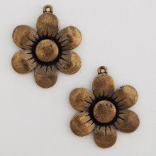 Flower Charm Metal N°007 Bronze