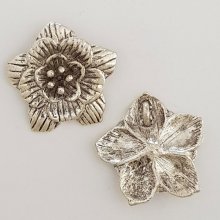 Flower charm Metal N°013 Silver