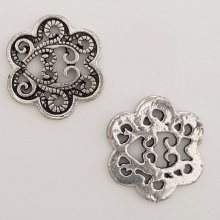 Flower charm Metal N°015 Silver