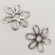 Flower charm Metal N°017 Silver