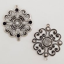 Flower charm Metal N°019 Silver