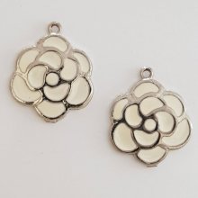 Flower charm Metal N°030 Silver