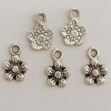 Flower charm Metal N°035 Silver
