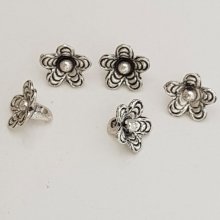 Flower charm Metal N°039 Silver