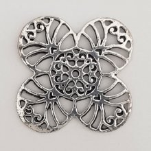 Flower charm Metal N°054 Silver