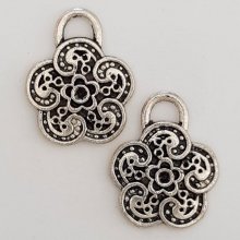 Flower charm Metal N°055 Silver