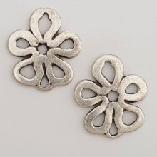 Flower charm Metal N°065 Silver
