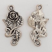 Flower charm Metal N°071 Silver