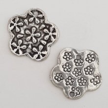Flower charm Metal N°079 Silver